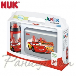 Cars Сет кутия за обяд и шише Junior Cup Nuk Disney